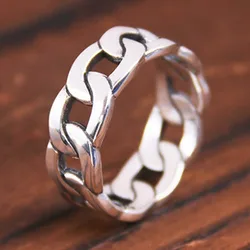 BOCAI New Trendy Braided Couple Ring S925 Pure Silver Fashion Engagement Ring For Men and Women