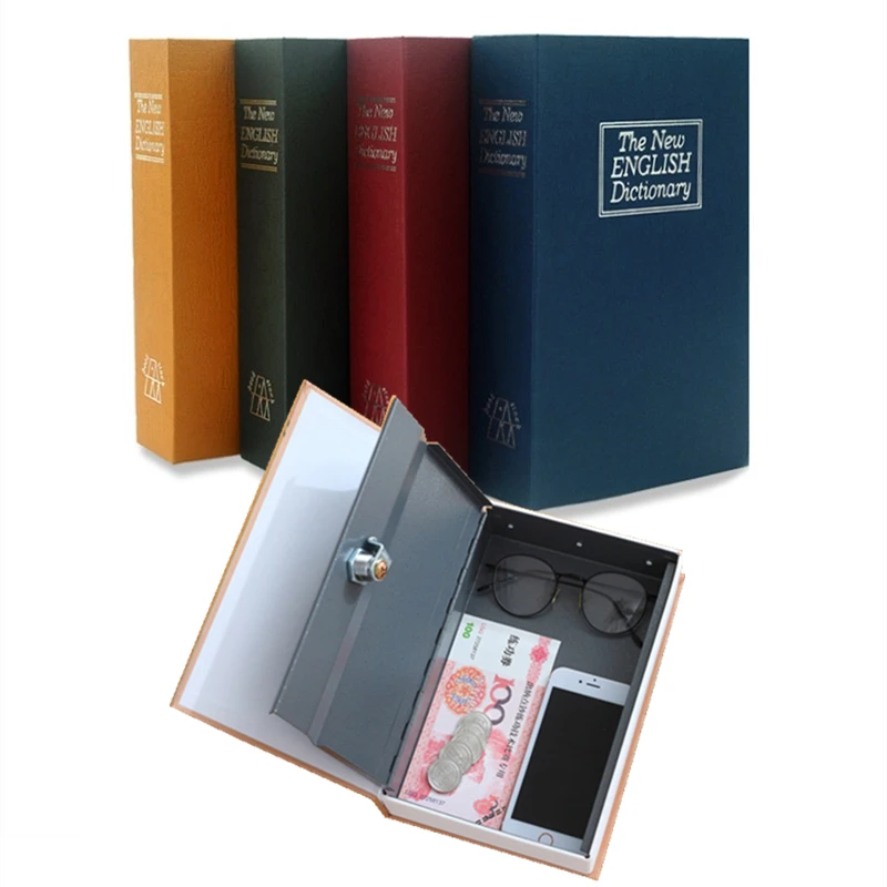 Dictionary Book Mini Safe Box Hidden Secret Security Safe Coded Lock Cash Money Coin Storage Jewellery Key Locker For Kid Gifts