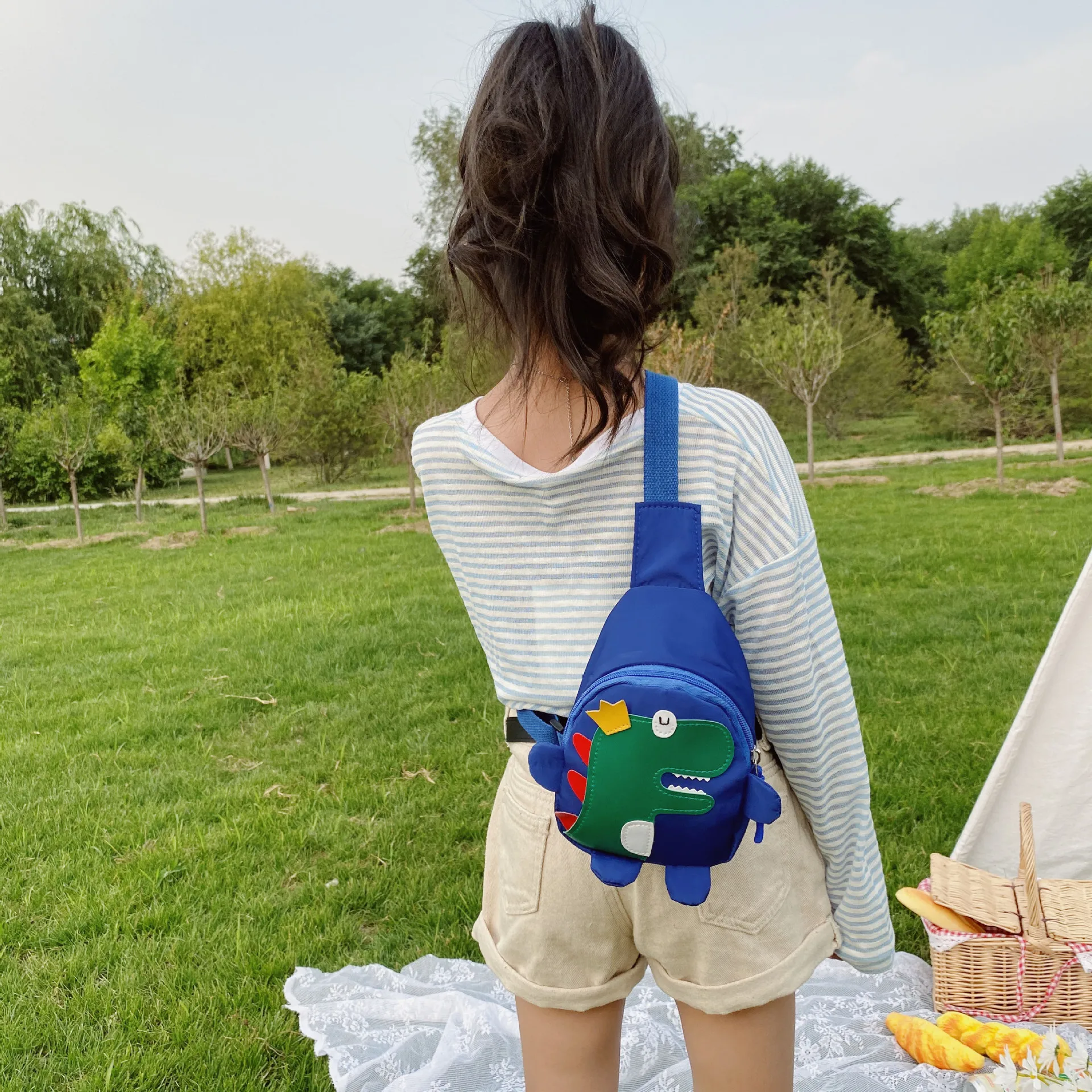 2021 New Dinosaur Cartoon Children Bag Cute Baby Messenger Bag Anime Boys And Girls Shoulder Bag KBG039