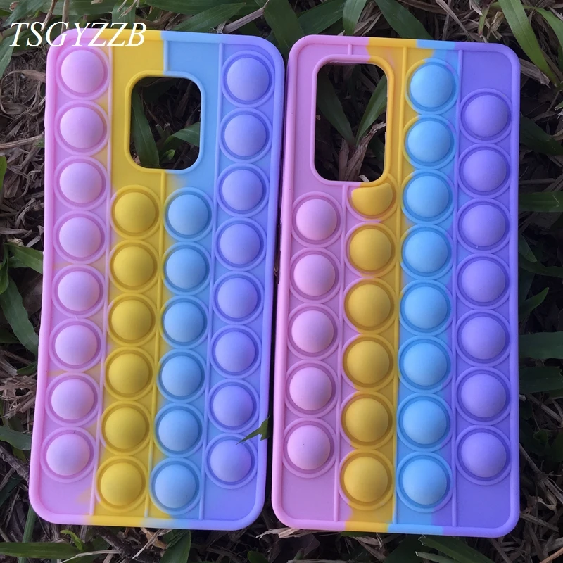 

Push Bubble Relive Stress Phone Case For Xiaomi Redmi Note 11 Pro 10 9 8 7 Mi 11 Lite Poco X3 Pro M3 F3 Soft Silicone Back Cover
