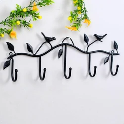 Metal Birds Wall Coat Rack e Hat Rack, Cabides de gancho montados multifunções, gancho decorativo, quarto, sala de estar