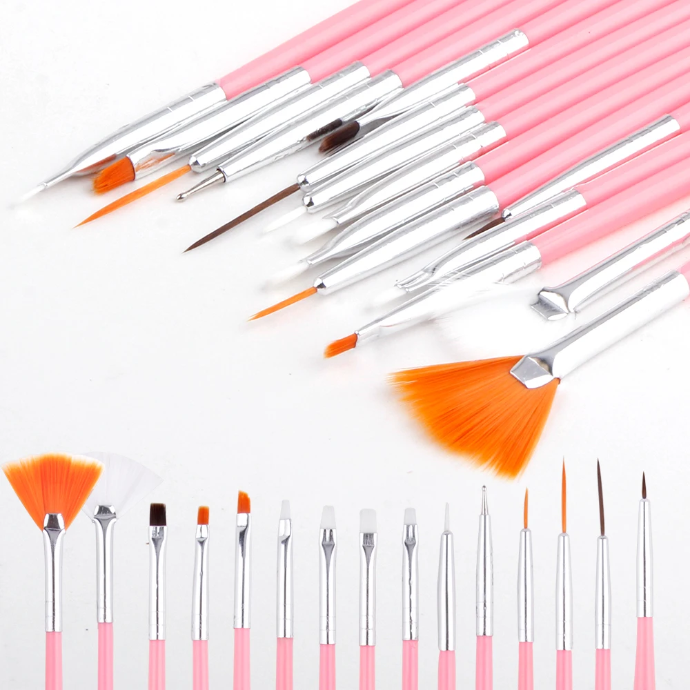 

15Pcs Acrylic Nail Brush Set Design Drawings Nails Art Pen French Manicure Liner Brushes Highlighter Decoration Eyeliner Brush