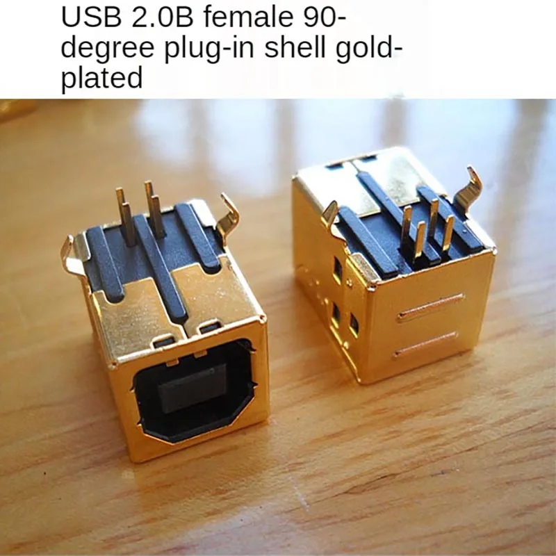 2 pcs High-quality USB female head Type B square socket female printer female socket plug-in gold-plated 3u