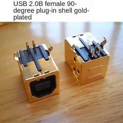 2 pcs High-quality USB female head Type B square socket female printer female socket plug-in gold-plated 3u