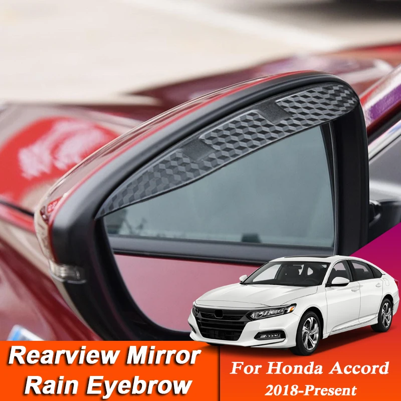 

Car-styling For Honda Accord 2018-Present Carbon Fiber Rearview Mirror Eyebrow Rain Shield Anti-rain Cover External Accessory