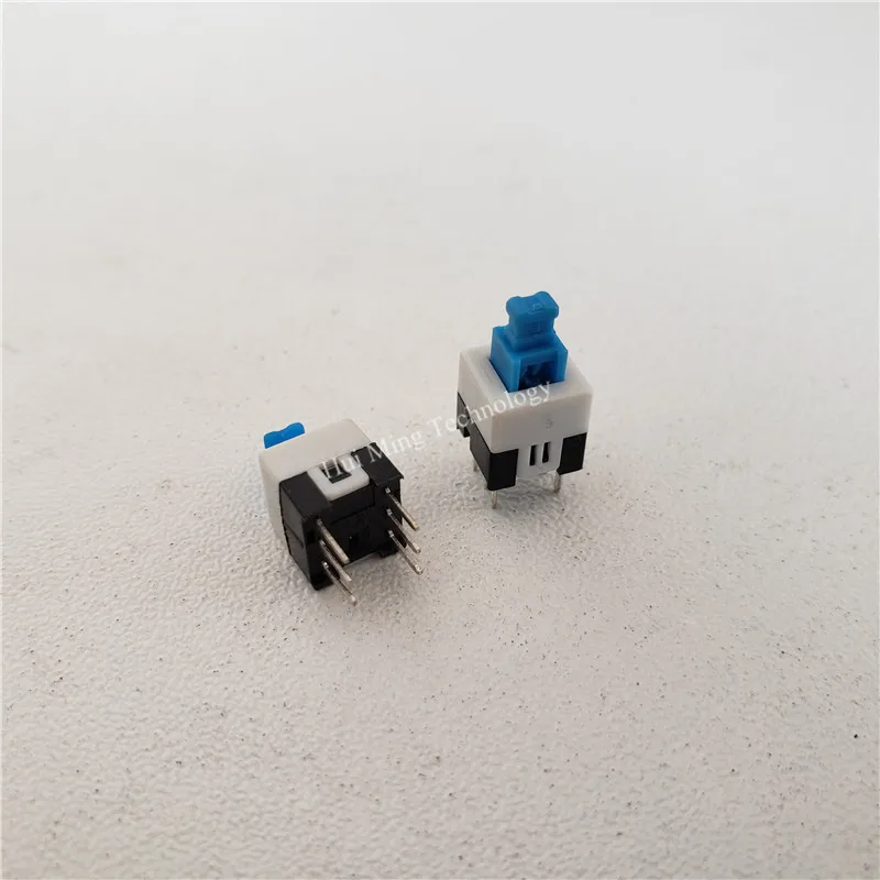 150pcs push button Switches 7*7MM locking switch 7X7MM self-locking switch button double switch 6 pin blue head