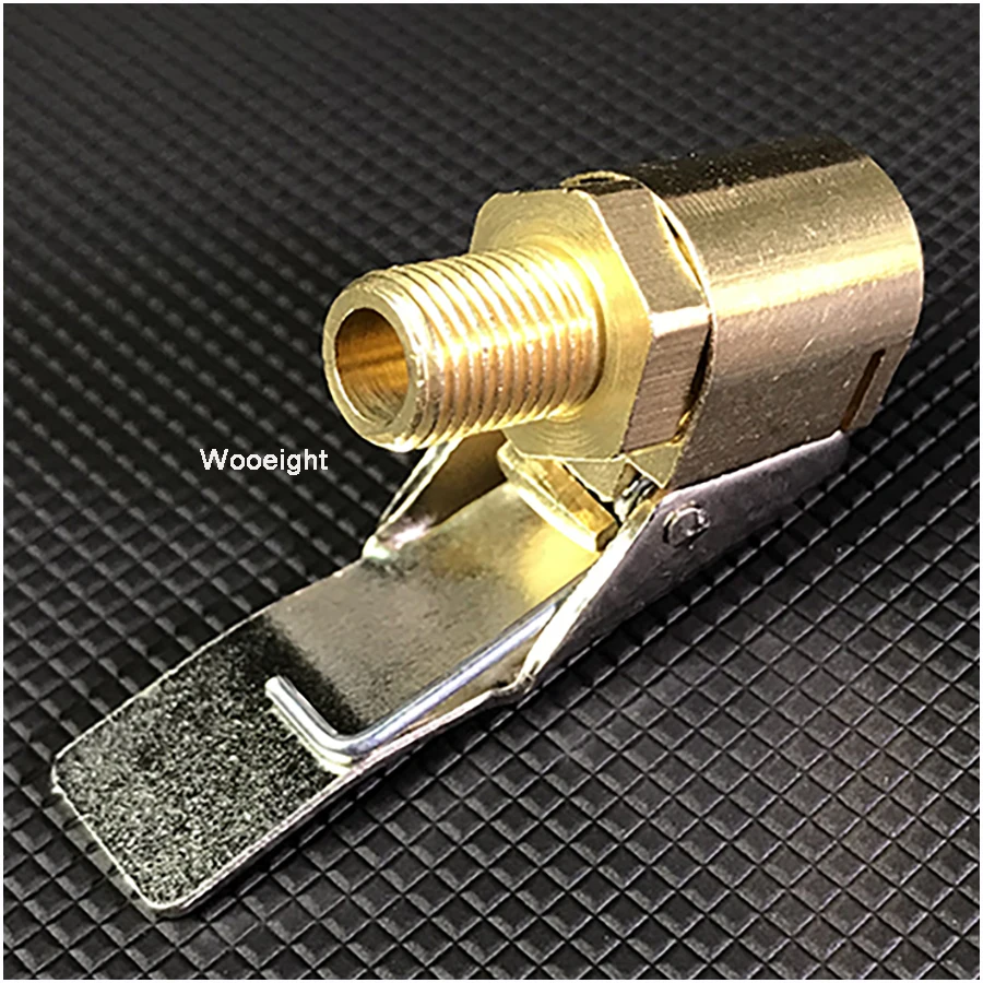 Wooeight 1Pc 8mm Car Truck Auto Brass Tyre Wheel Tire Air Chuck Inflator Pump Valve Clip Clamp Connector Adapter Brass Clamp