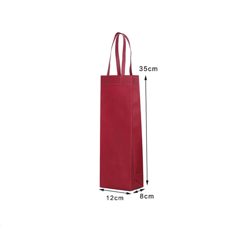 30pcs Blank Wine Gift Bag Non-woven Fabric Single Bottle Red Wine Carrying Tote Bag for Promotion Advertisement