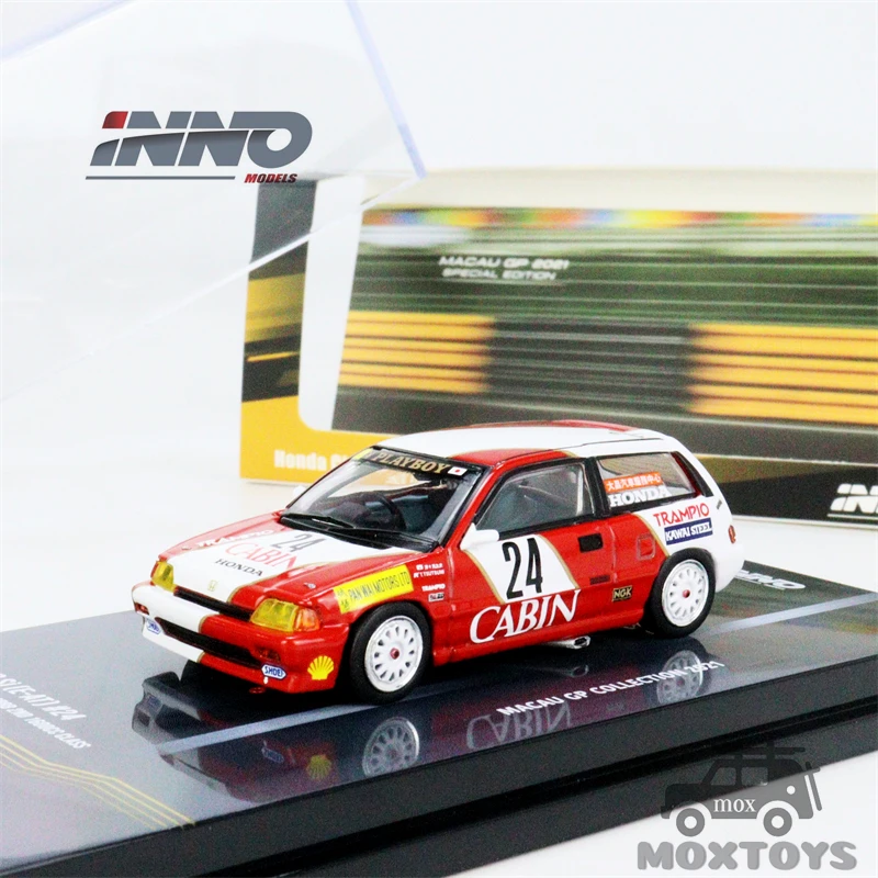 

INNO 1:64 HONDA CIVIC Si E-AT #24 CABIN Macau Guia Race 1988 2nd 1600cc Class Diecast Model Car