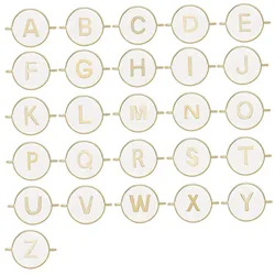 Gold-plated Copper White Enamel Letter A-Z 26 Alphabet Connector Charm For Necklace Bracelet Makings Fashion Brass Jewelry Gift