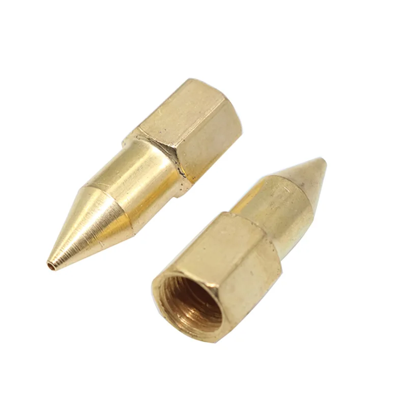 Cobre-Plated Graxa Gun Bico Ponta, Universal Bico de Aço, cabeça chata, óleo pneumático, 5 pcs