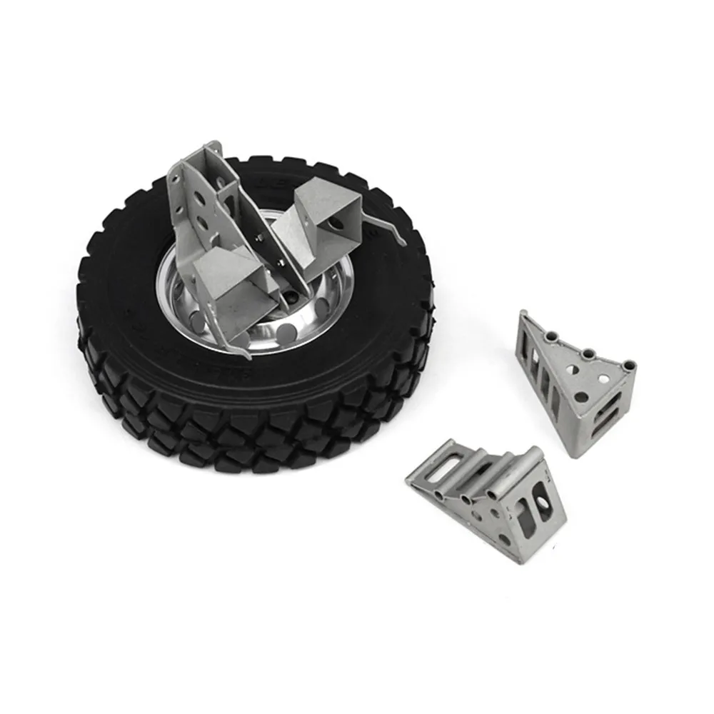 Durable Metal Spare Tire Frame Anti-slip Tire Wheel Mounting Bracket Holder for 1/14 Tamiya RC Tractor Trailer Accessories