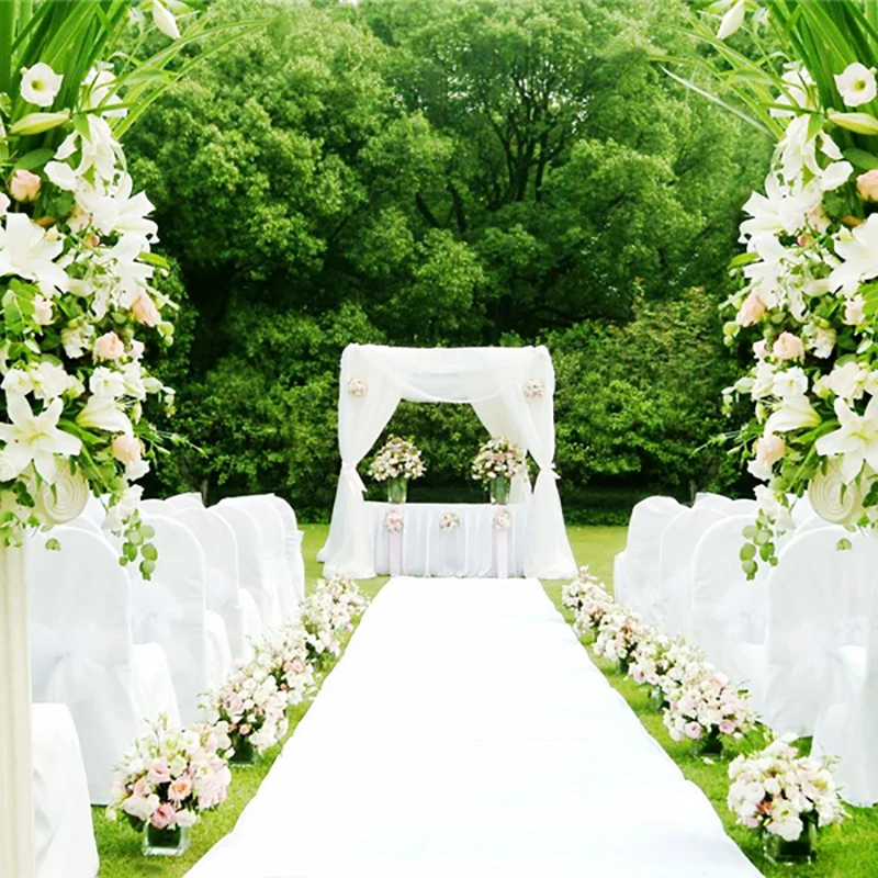 1.0mm White Carpet Wedding Aisle Runner Indoor Outdoor Event Party Ceremony Wedding Carpet Elegant Many Colors Romantic Carpet