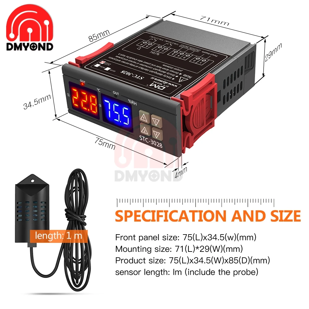 Sht2000 Contro Stc1000 temperatura PID kontroler cyfrowy termostat 220V dla inkubatora nowy dom dwa wyjścia 10A termoregulator