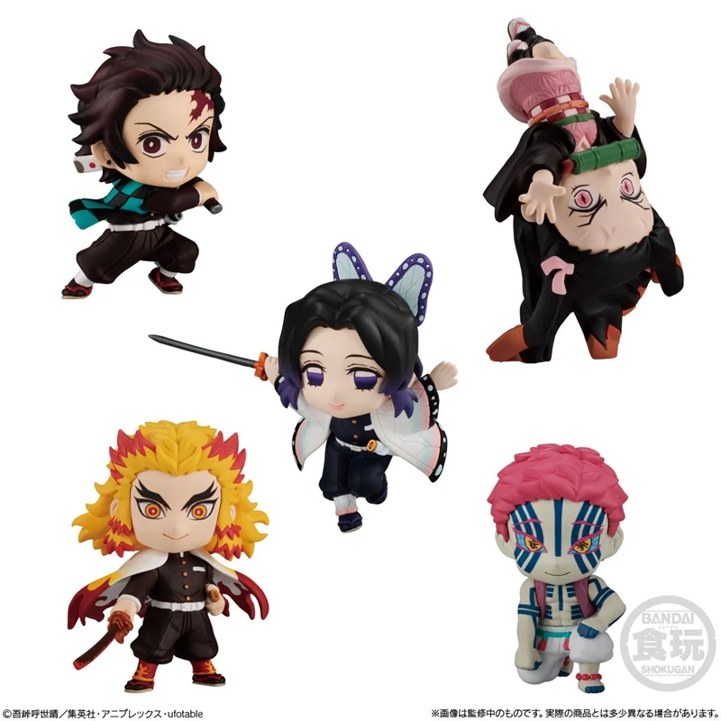 Bandai Genuine CANDY TOY Demon Slayer Adverge Motion 02 Kamado Tanjirou Nezuko Kochou Shinobu Q Version Action Figure Toys Gifts