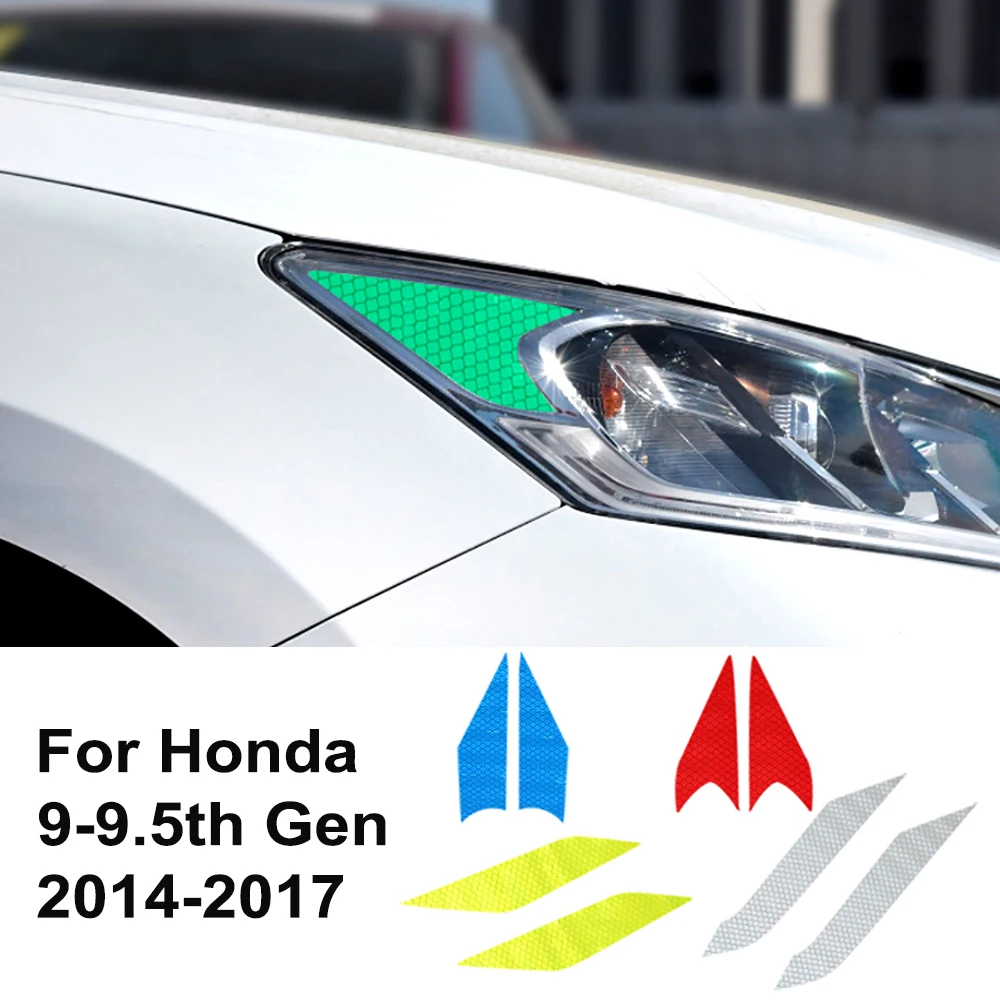 Car Headlight Stickers Auto Accessories Warning Strips Exterior Modified Decals For Honda Accord 9th 9.5th Gen 2014-2017