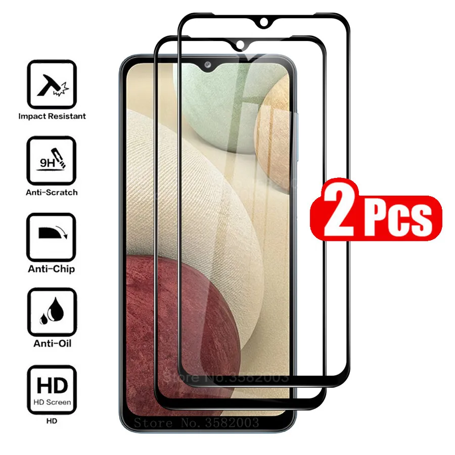 2pcs protector glass For samsung a12 screen protector For samsung a 12 12a tempered glass galaxi a12 2021 phone full cover films