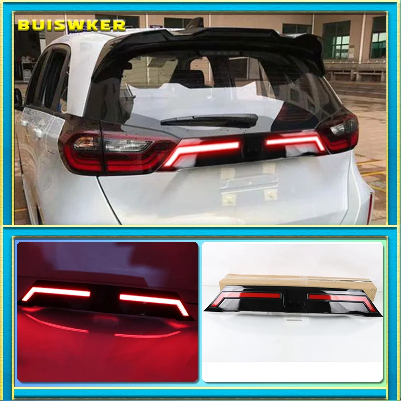 For Honda Fit JAZZ 2021 2022 Car LED Rear Fog Lamp Brake Light Dynamic Turn Signal Reflector Rear Bumper Trunk Tail Light