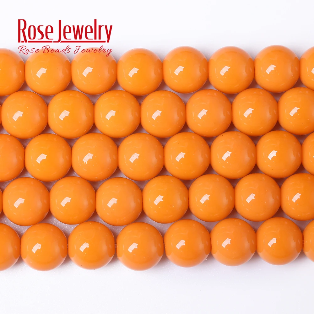 

Natural Orange Jades Stone Round Beads for Jewelry Making 8mm 15 Inches Spacer Beads Diy Bracelet Wholesale