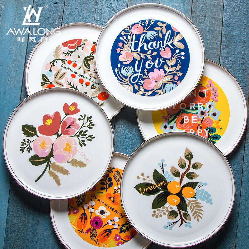 

12inch living room storage plate bone china western food plate creative household fruit cake breakfast steak plate decorative ce