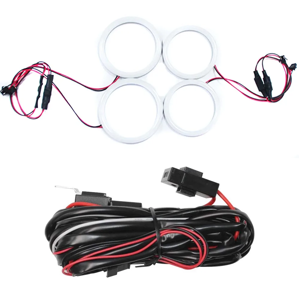 White Cotton LED Angel Eyes Headlight Kits for VW Volkswagen Golf 4 5 IV V 1998-2009 Auto Accessories Halo Ring Kits