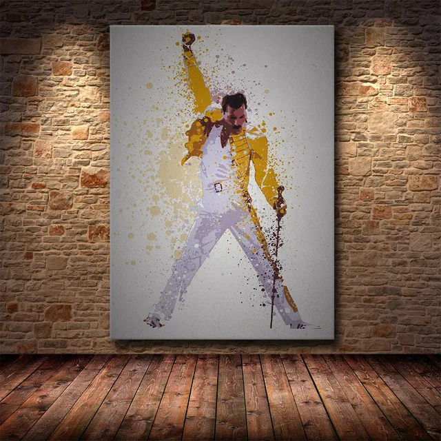 Canvas Painting Queen Freddie Mercury Bohemian Rhapsody Poster and Print Wall Art Picture for Living Room Home Decor Cuadros