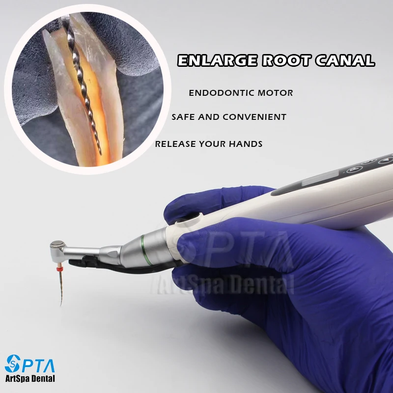 

SPTA 16:1 Contra Angle Low Speed Turbine Handpiece with Reciprocating Root Canal File Endodontic Treatment Dentistry Materials