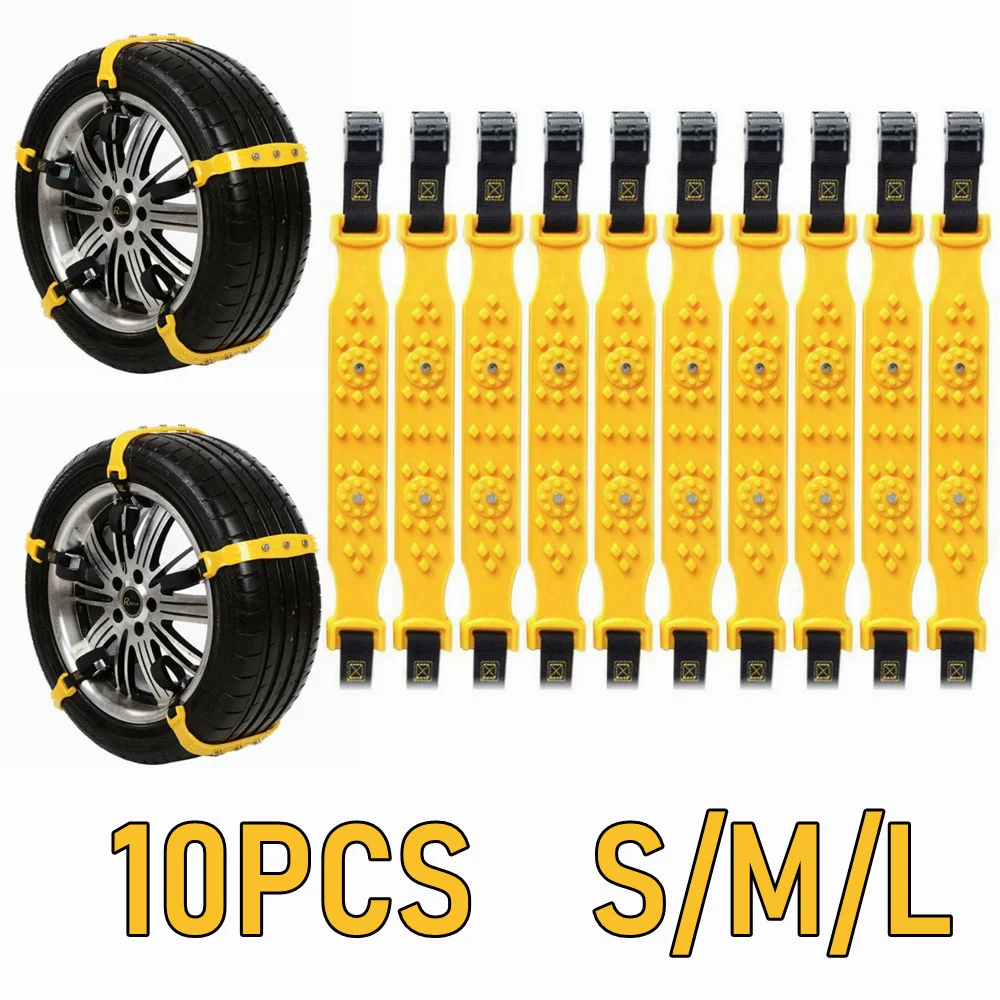 10PCS Car Wheel Chains Auto Snow Chain Tires Car Wheel Snow And Ice Chains Tyre Tire Chain TPU Anti-slip Snow Chains For Car