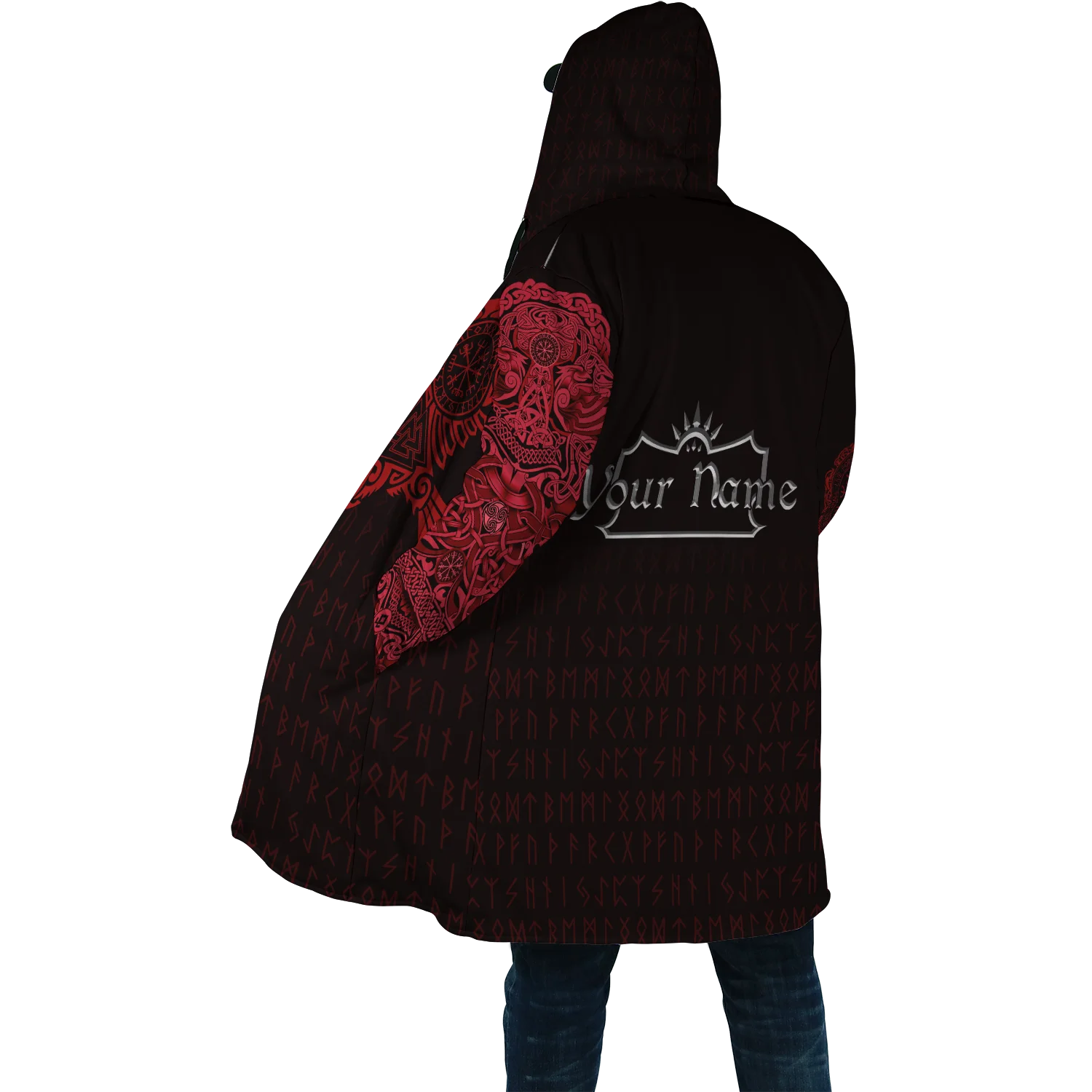 Winter Mens Hooded cloak Fenrir Wolf Tattoo Custom 3D Printing Fleece wind breaker Unisex Casual Thick Warm Hood cloak PF17