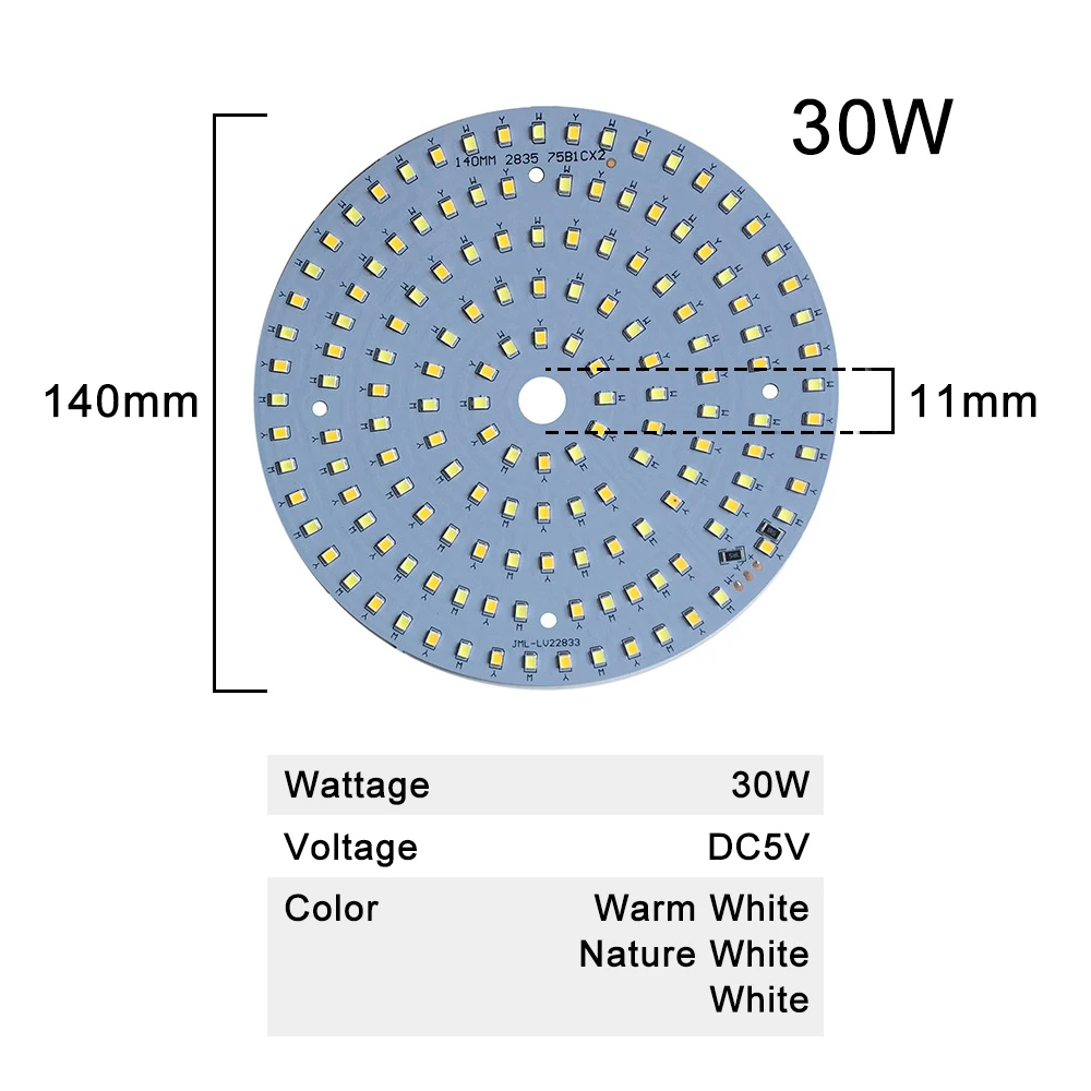 ZHMZH Dimmable LED chip LED Light Beads DIY Tricolor Adjustable LED Bulb White Warm White Surface Light Source 5W 6W 10W DC5V