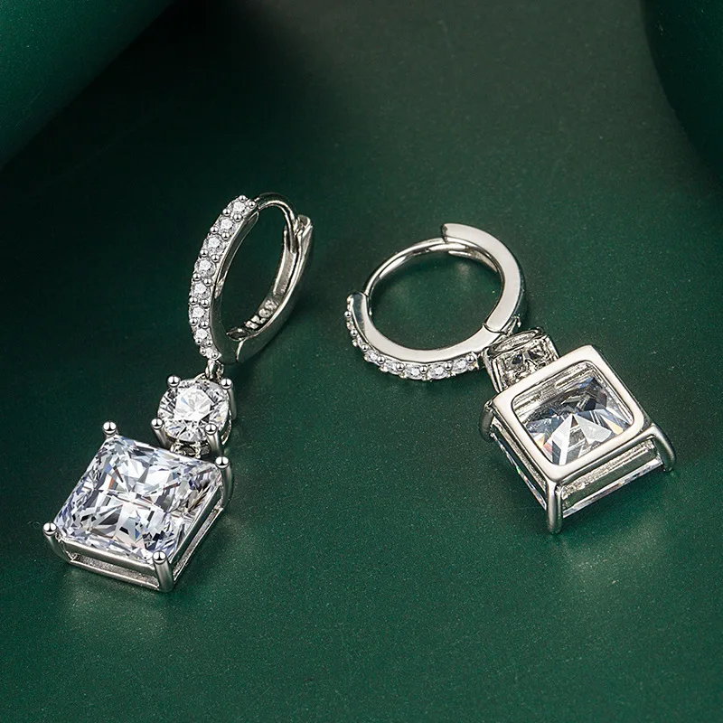 HuiSept Fashion Women Earrings 925 Silver Jewelry with Zircon Gemstone Drop Earrings Accessories for Wedding Party Promise Gift image 2