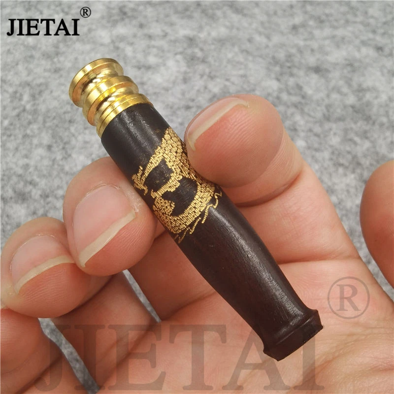 1PC Ebony Mahogany Carving Dragon Cigarette Holder  Filter  Smoking Pipe Bit Straight Filter Wooden Smoke Mouthpiece Men Gifts