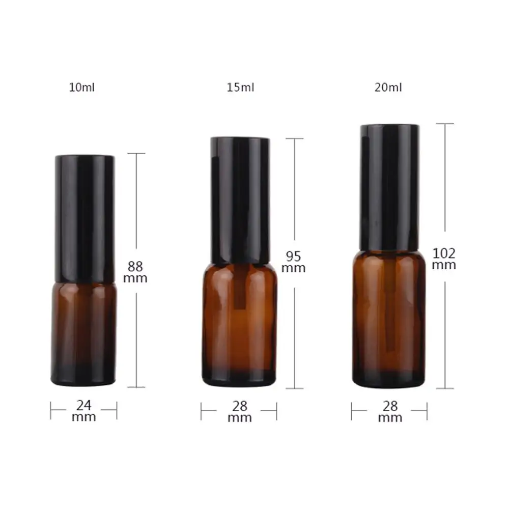 10ml 15ml 20ml 30ml 50ml brązowe ciemne butelki szklane w sprayu kosmetyczna butelka z pompką bursztynowy balsam w butelce używany do opakowania kosmetyczne