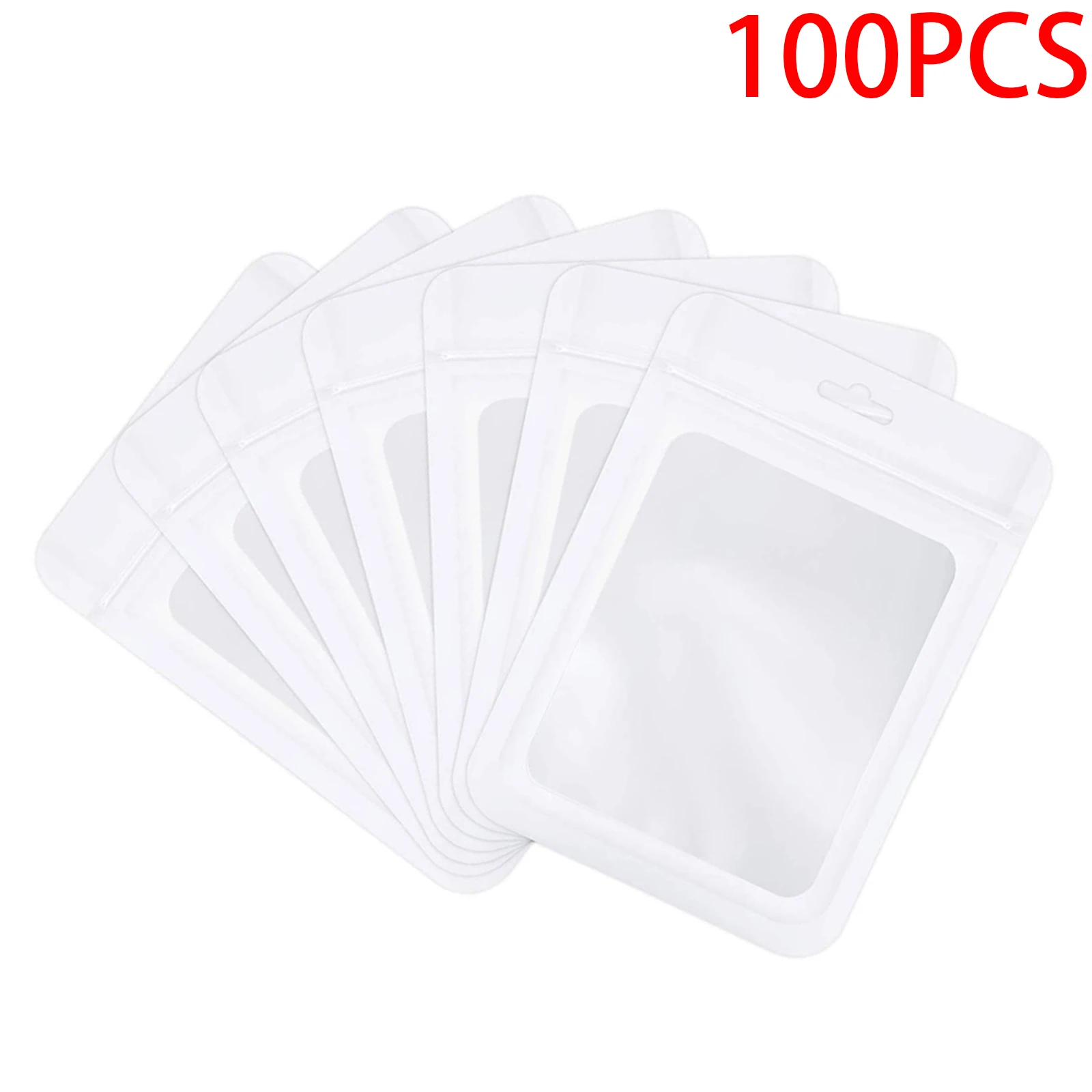 100pcs Matte Ziplock Bag Cosmetic Packaging Self Sealing Gift Bag Clear Holographic Jewelry Aluminum Foil Zip Lock Bags Food Bag