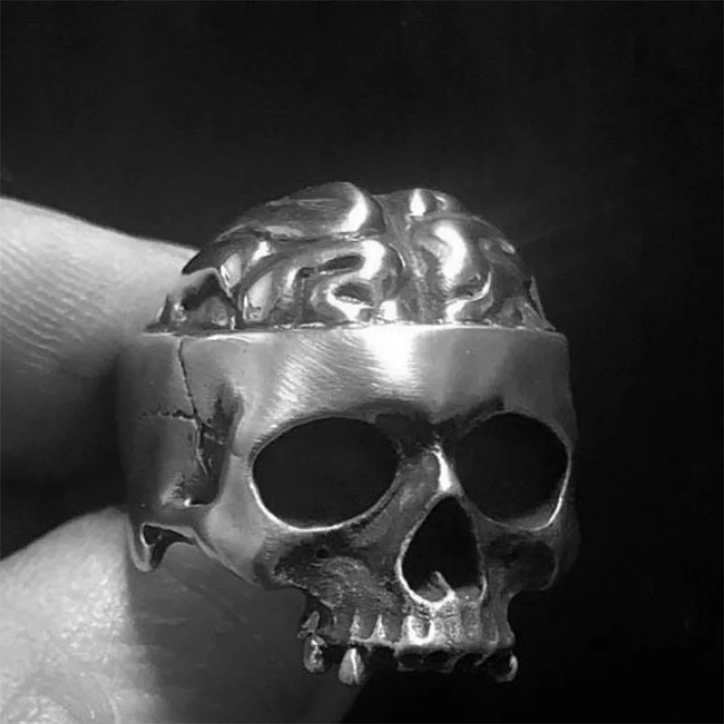 Cool Stuff Calvarium Skull Thingker Ring Gothic 316L Rvs Biker Ring Motorfiets Band Sieraden Freeshipping  Vintage Anel Gift