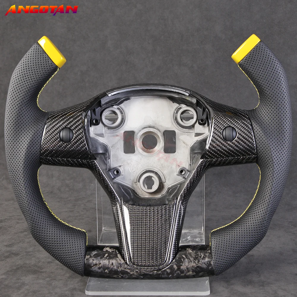 

F1 Racing Car Forged Carbon Fiber Steering Wheel compatible For Tesla Model 3