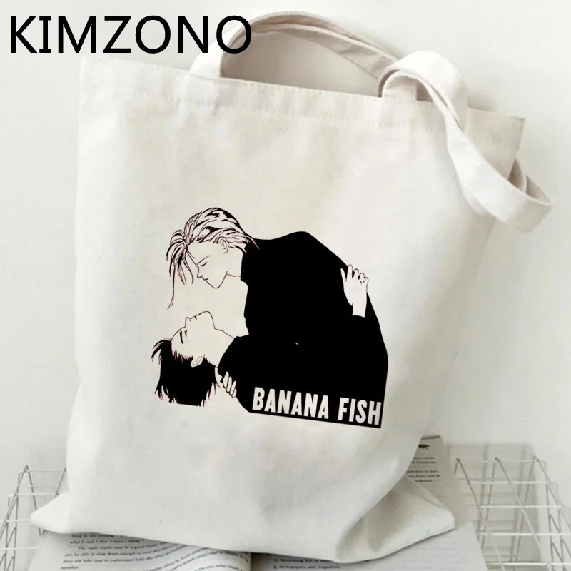 Banana Fish shopping bag grocery reusable shopper bolso bag sacola tote reciclaje woven grab