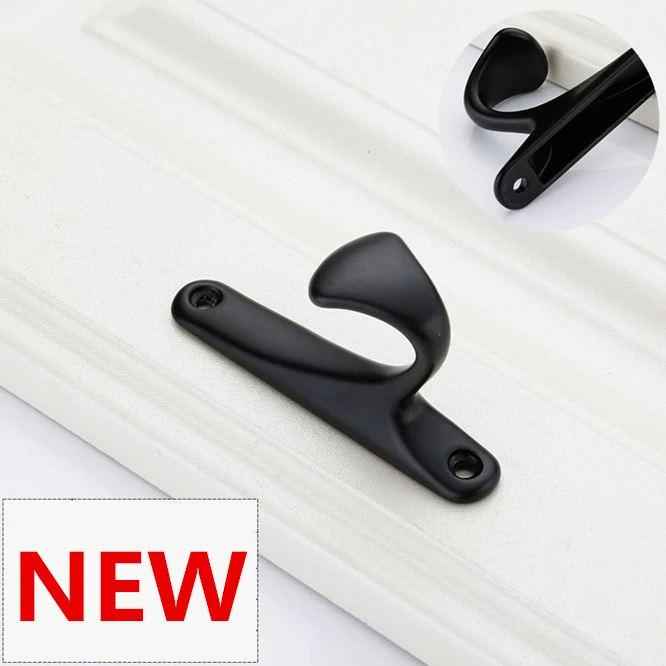 10pcs Black Aluminum alloy Clothes Hook Wall Hanger Chlothes Hat Scarf Key Hanger Furniture Hardware Rack Home Wall Decoration