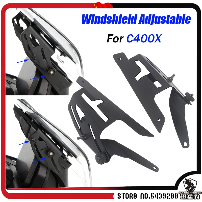 

Black For BMW C400X C 400 X C400 X Motorcycle Windscreen Adjusters stand CNC Windshield Bracket fits Windshield adjustable