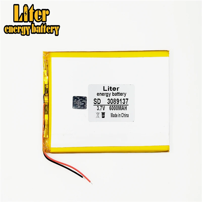 3.7V 3089137 tablet battery 6000 mah each universal rechargeable for tablet pc 8 inch 9 inch 10inch