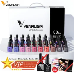 New Fashion Color Venalisa UV LED Kit smalto gel per unghie Vernish Color Gel Polish Nail Art Design Set completo Kit per studenti gel per unghie
