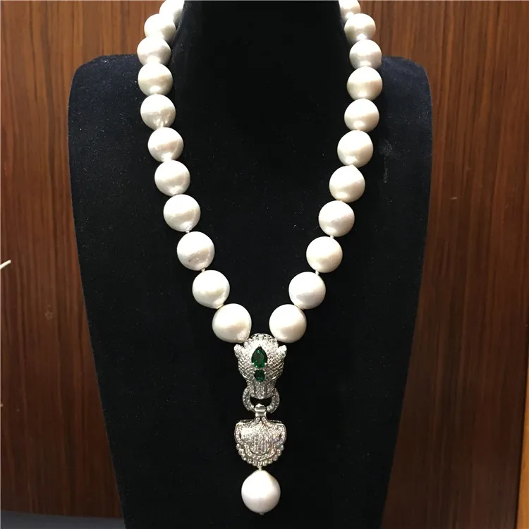 

Hot sell natural 13-14mm white edison huge pearl necklace fine jewelry European American styles