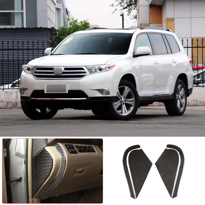 

For Toyota Highlander 2009-2013 car styling soft carbon fiber door cushion sticker car interior modification accessories