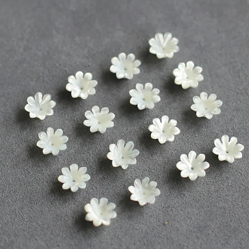 Bijoux en nacre de taille 10mm, fabrication de fleurs blanches, matériel de bricolage en coquillage