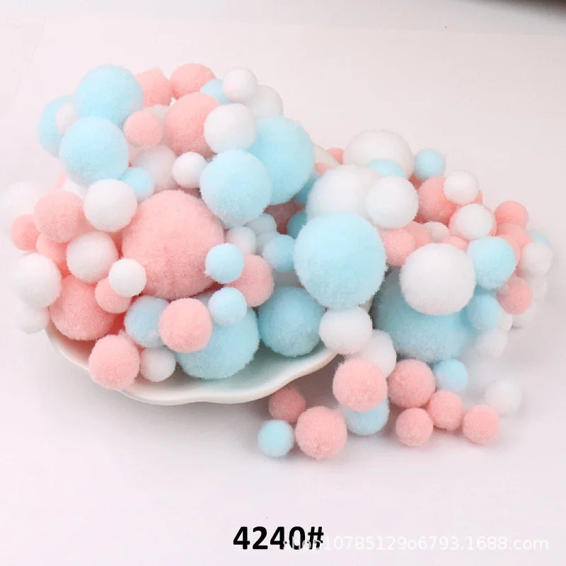10mm To 30mm 20g Multi Size Mix Colors Pompom Fur Craft DIY Soft Pom Poms Balls Wedding Decoration Glue on Cloth Accessories