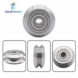 5Pcs/Lot Stainless Steel 625ZZ Bearing 3D Printer Openbuilds V-type Wheel Pulley Metal Double V Pulley Gear Aluminum extrusion.