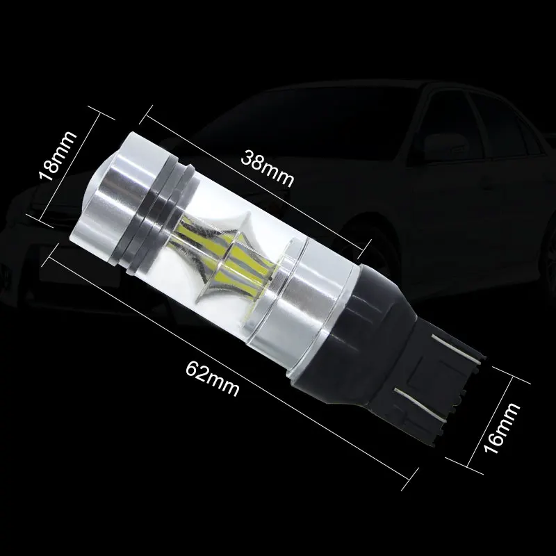 2X Red High Power 100W 3030 20SMD LED 7443 T20 7444NA LED Bulbs For Turn Signal Lights, Tail Lights, Brake Lights, Brilliant Red