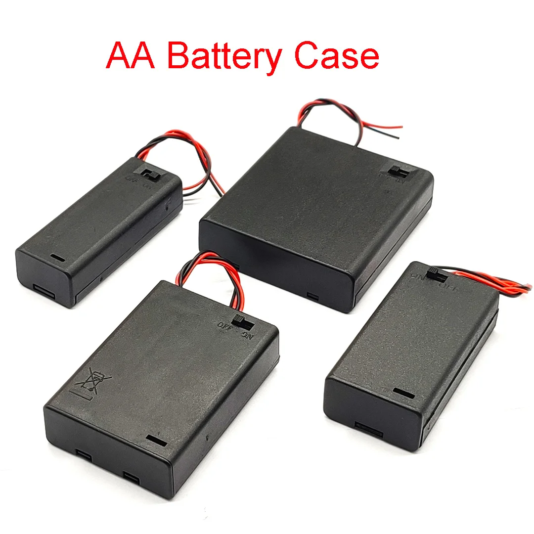 AA Battery Box AA Battery Holder AA Case AA Battery Storage Box AA Battery Case With Switch 1/2/3/4 Slot Series Connection DIY