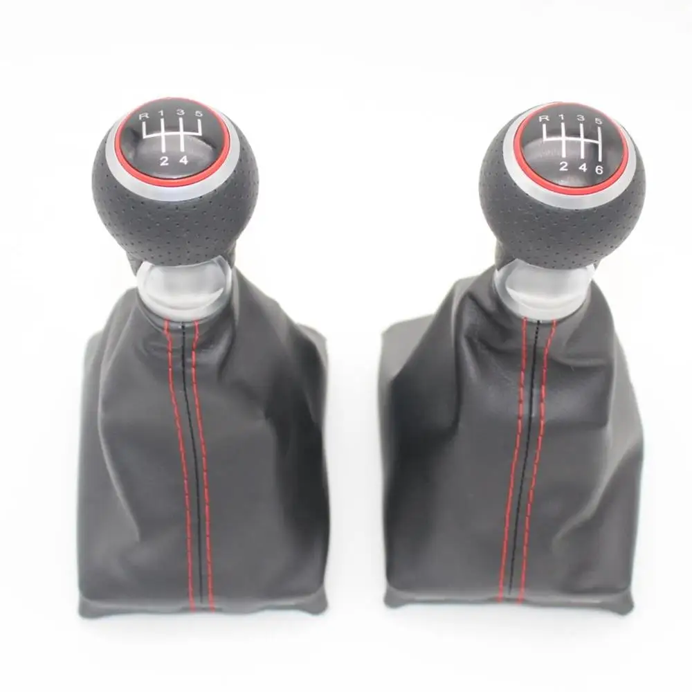 New 5/ 6 Speed Car Gear Shift Stick Knob With PU Leather Knob For Audi A6 C6 2004 2005 2006 2007 2008 2009 2010 2011 2012