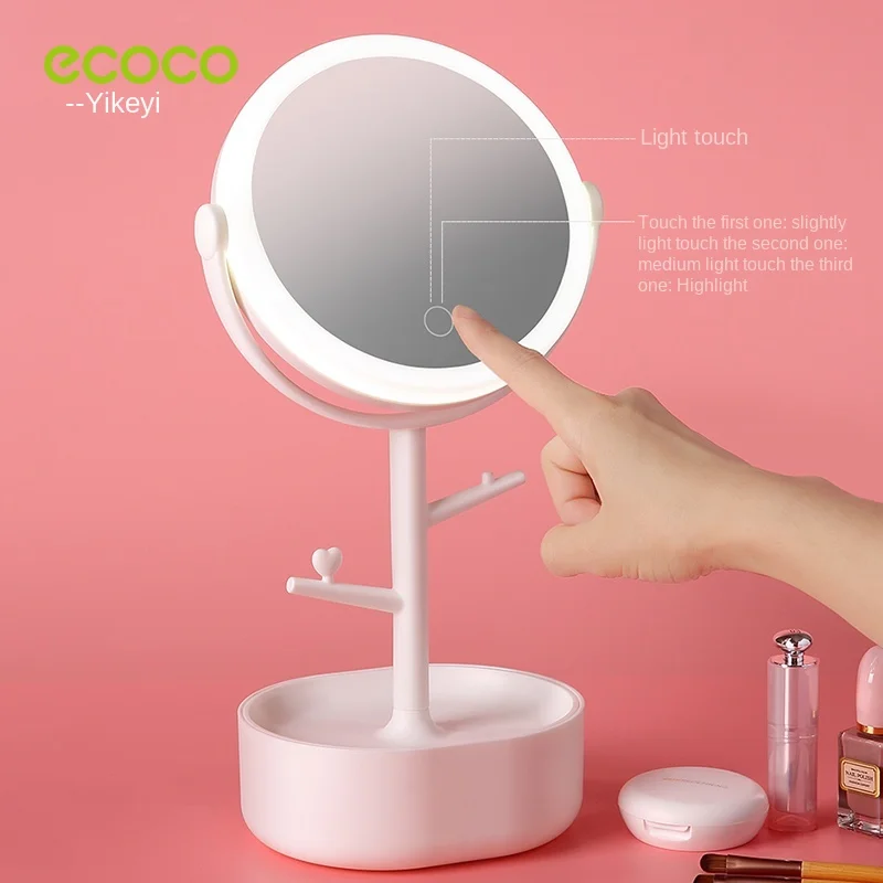 zq  Led Make-up Mirror Dressing Table Mirror with Light Cosmetic Mirror Girl Fill Light Mirror